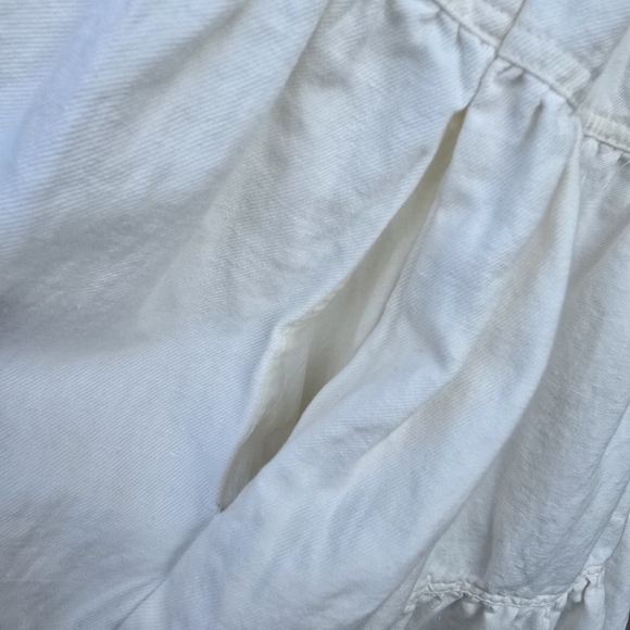 APIECE APART Maurino Dress Linen Blend Cream Tiered Shirtdress Button Up Size 2X - Picture 9 of 13